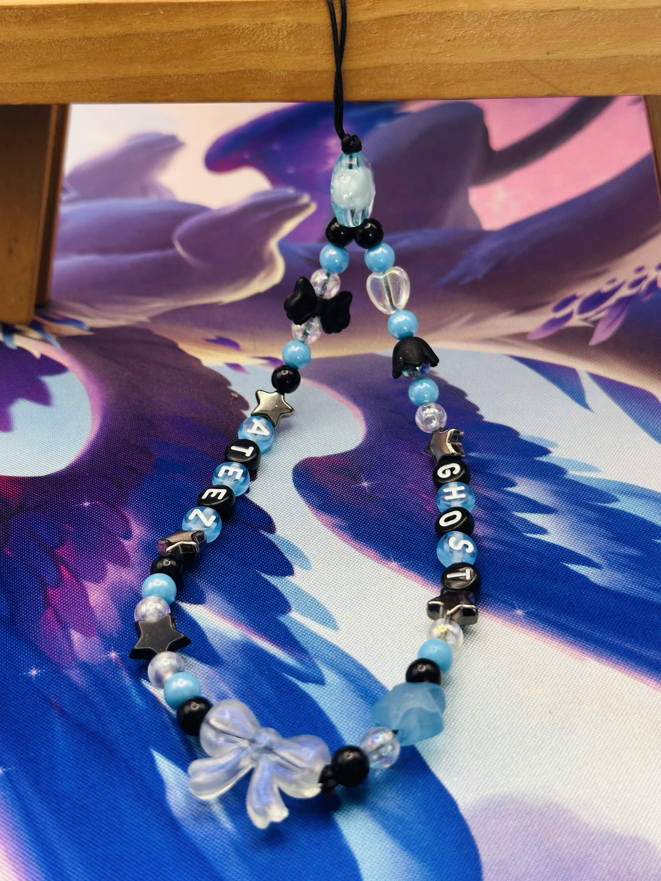 Ateez Ghost Beaded Phone Charm 🌟