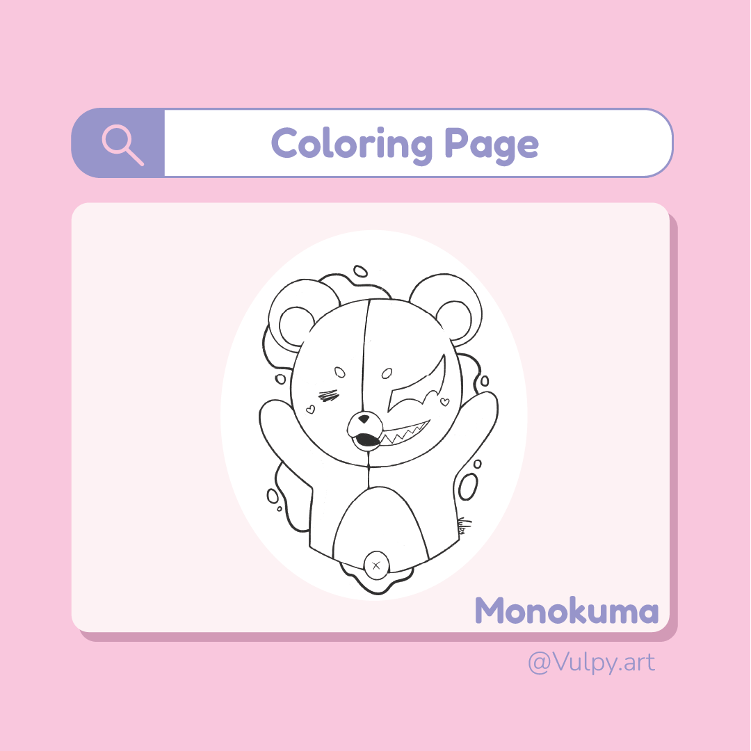 Printable Monokuma Coloring Page
