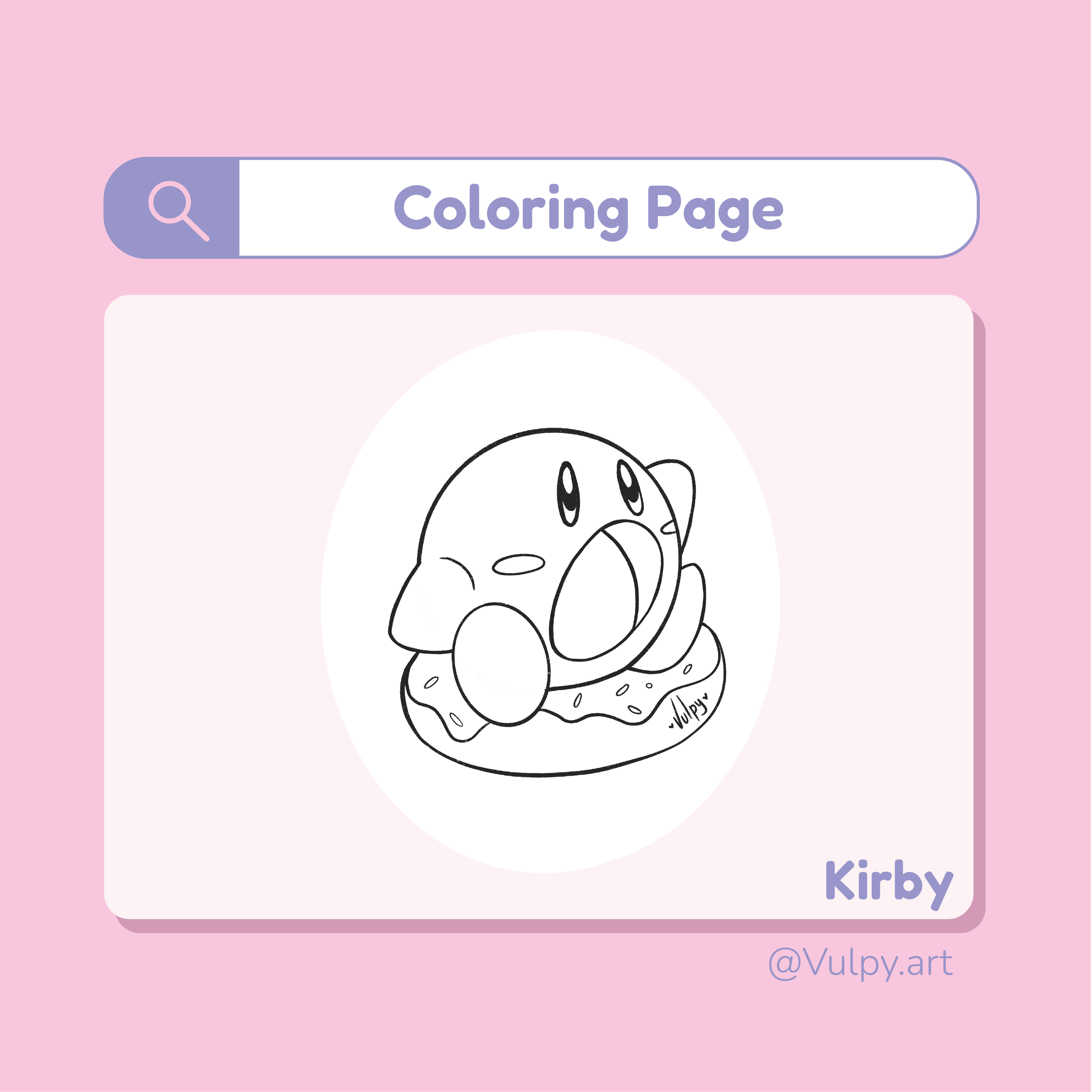 Printable Kirby Coloring Page