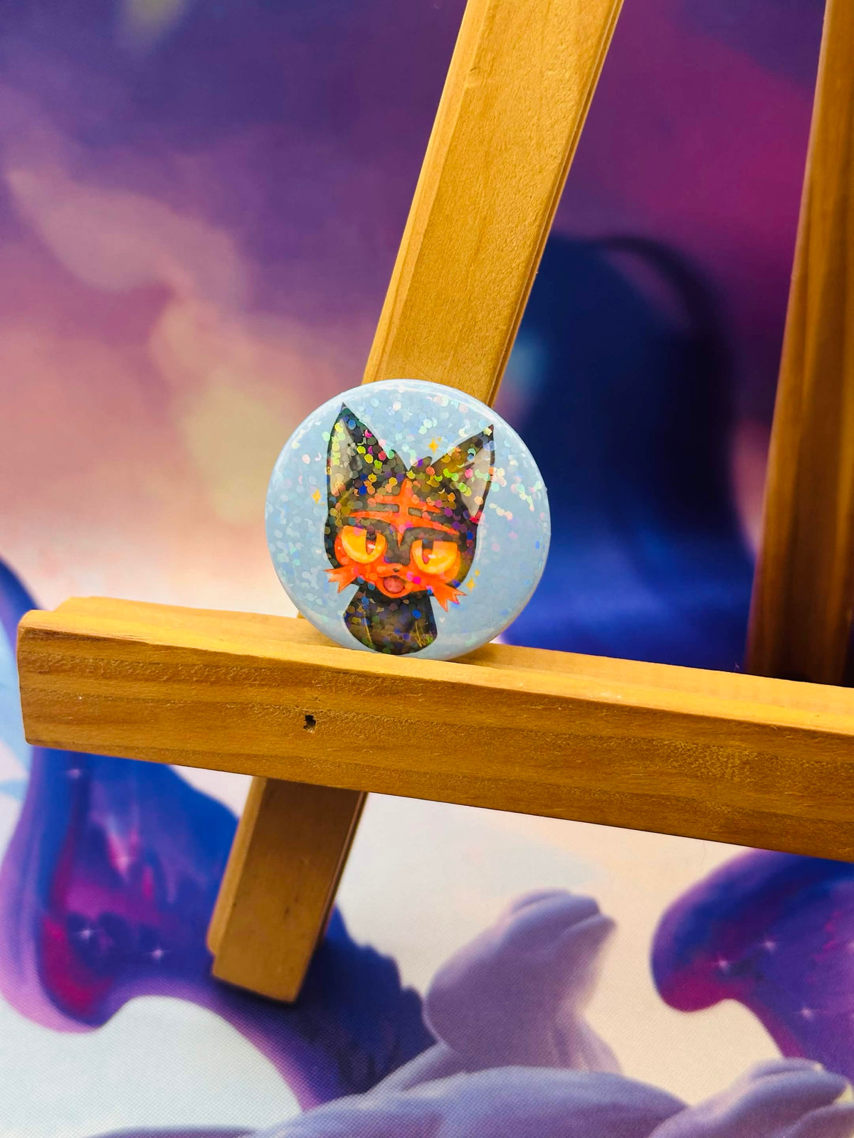 Litten - Button Pin 💜