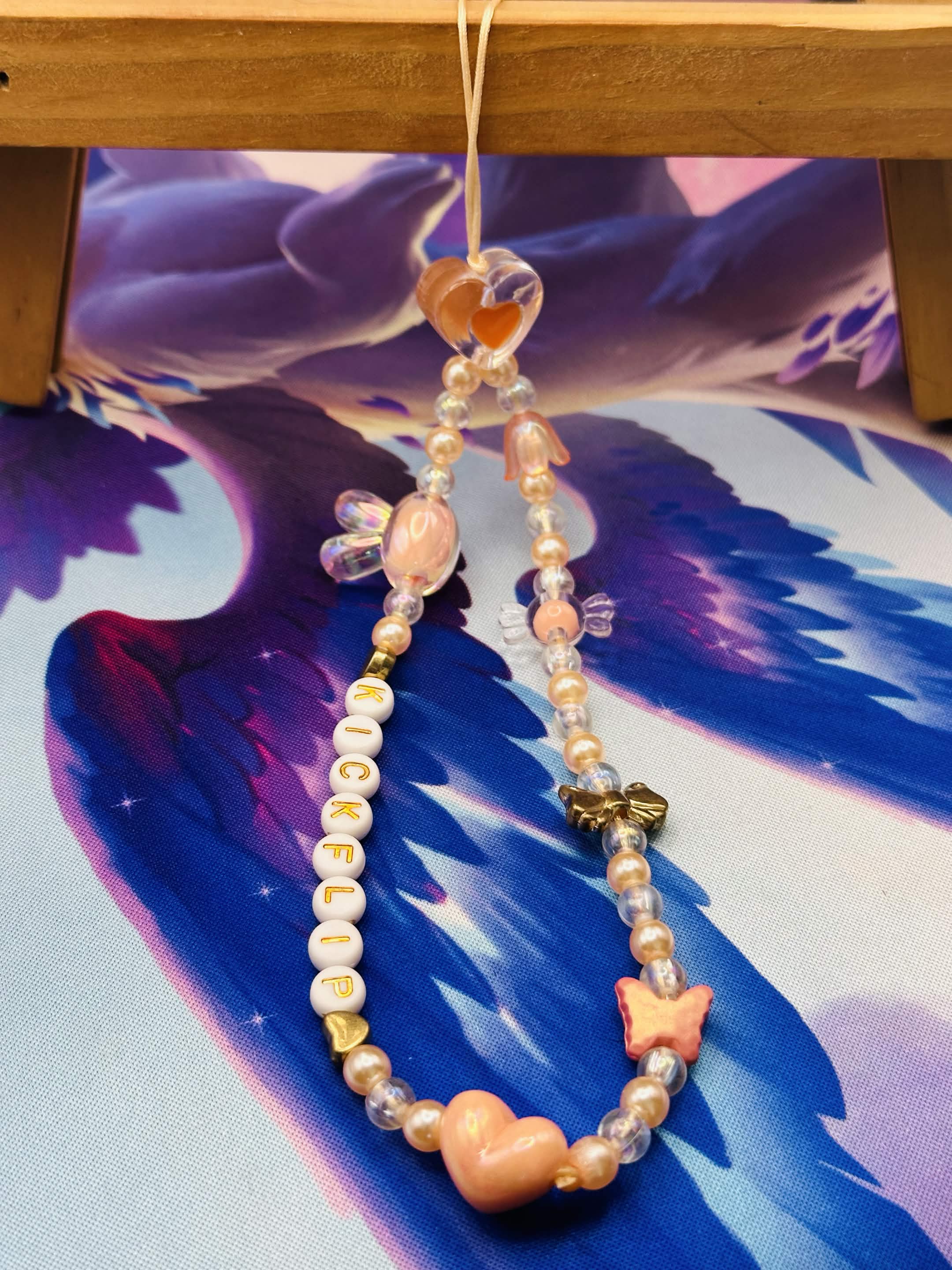 KickFlip Beaded Phone Charm 🌟