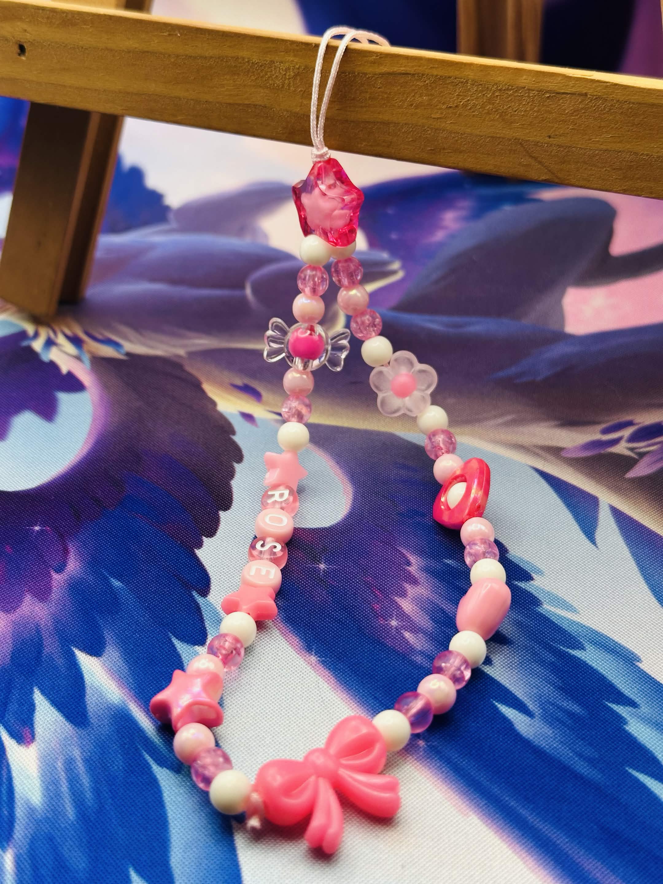 Rosé Beaded Phone Charm 🌟